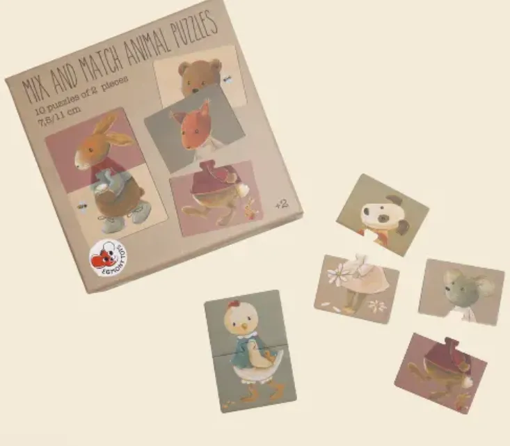 Puzzle di animali componibile (10 pezzi) Mix&Match
