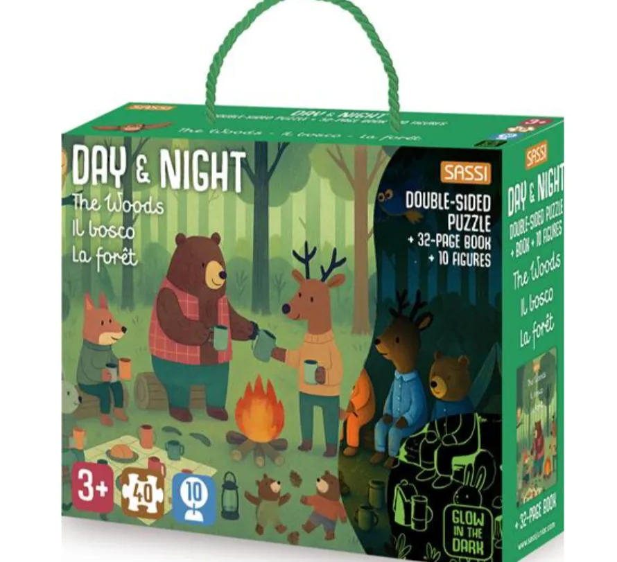 Il bosco Puzzle day & night 40 pezzi (con 10 sagome dei personaggi)