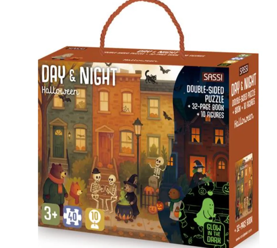 Halloween. Puzzle day & night 40 pezzi (con 10 sagome dei personaggi)