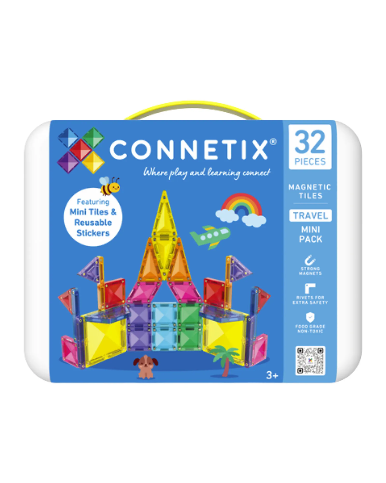 Connetix 32 pezzi - Mini set da viaggio tessere magnetiche