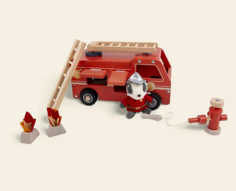 Camion dei pompieri con personaggio (versione grande)