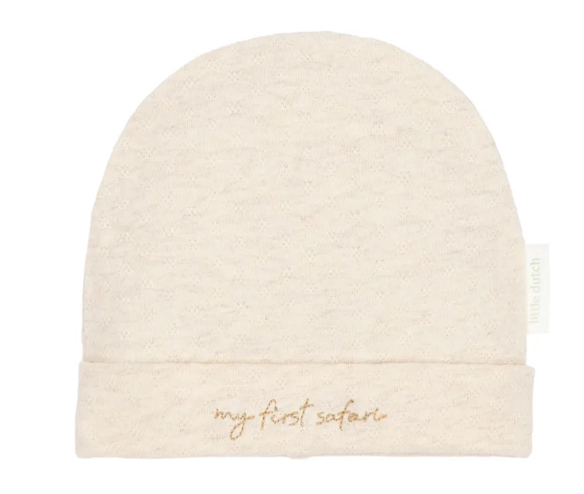 Cappello beige con ricamo